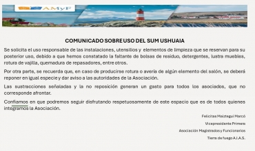 Comunicado en relación al uso del sum de Ushuaia